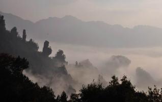 Wulingyuan Tianzishan clouds of beauty in the winter beginning 