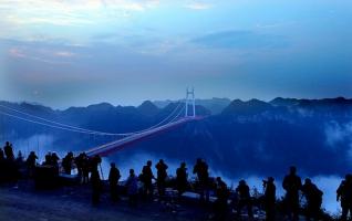 The Aizhai Grand Suspension Bridge in Western Hunan 