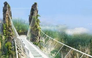 World's longest and highest glass-bottom bridge to open in Zhangjiajie. 