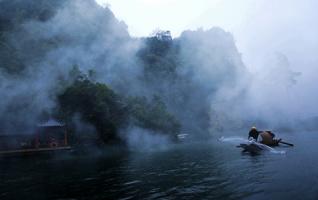 Zhangjiajie Baofeng Lake Amidst Mist 