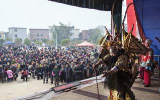 Traditional Opera Performed in Rural Village,Daoxian County